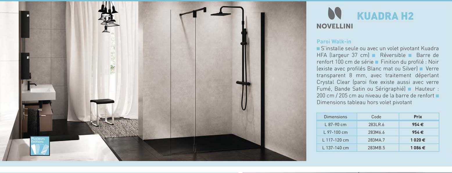 paroi walk-in kuadra h2 novellini