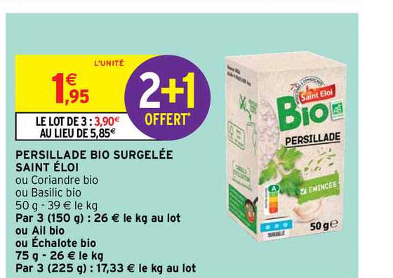 persillade bio surgelée saint éloi