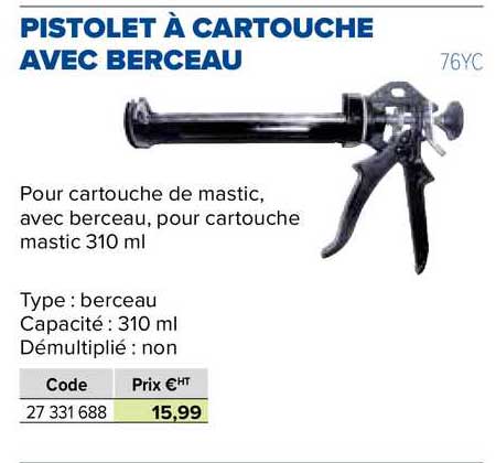 pistolet à cartouche avec berceau