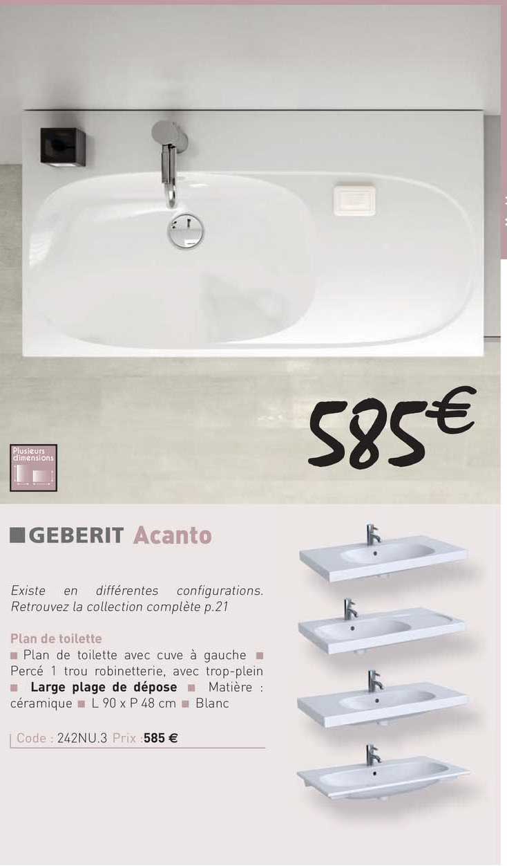 plan de toilette acanto geberit