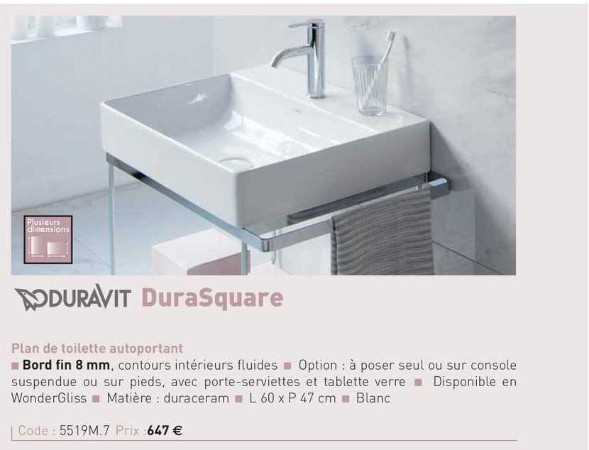 plan de toilette autoportant dura square duravit