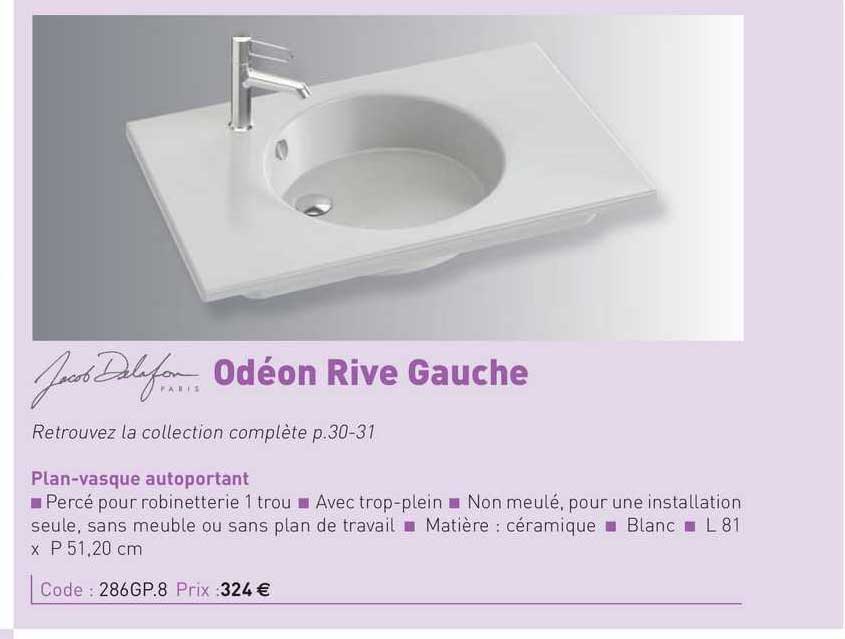 plan-vasque autoportant odéon rive gauche jacob delafon