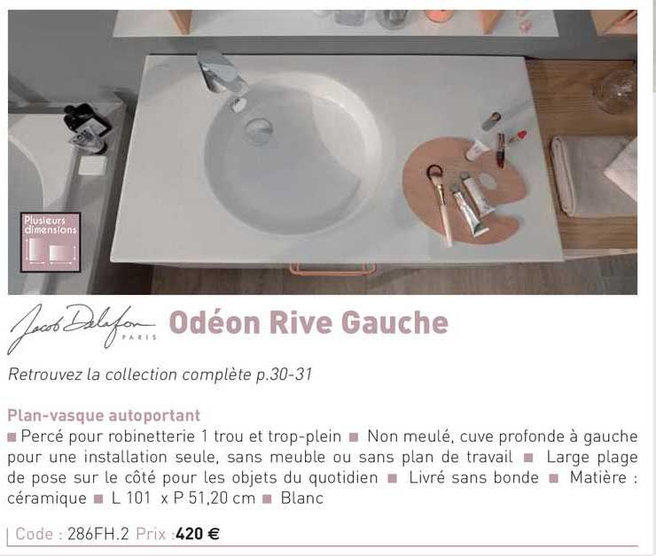 plan-vasque autoportant odéon rive gauche jacob delafon