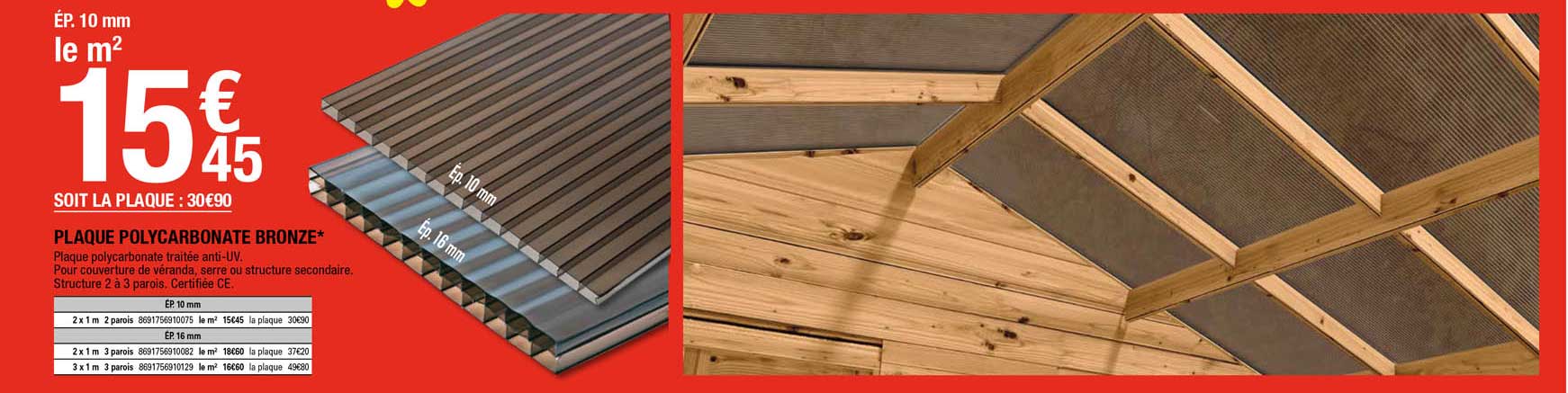 Plaque Polycarbonate Bronze