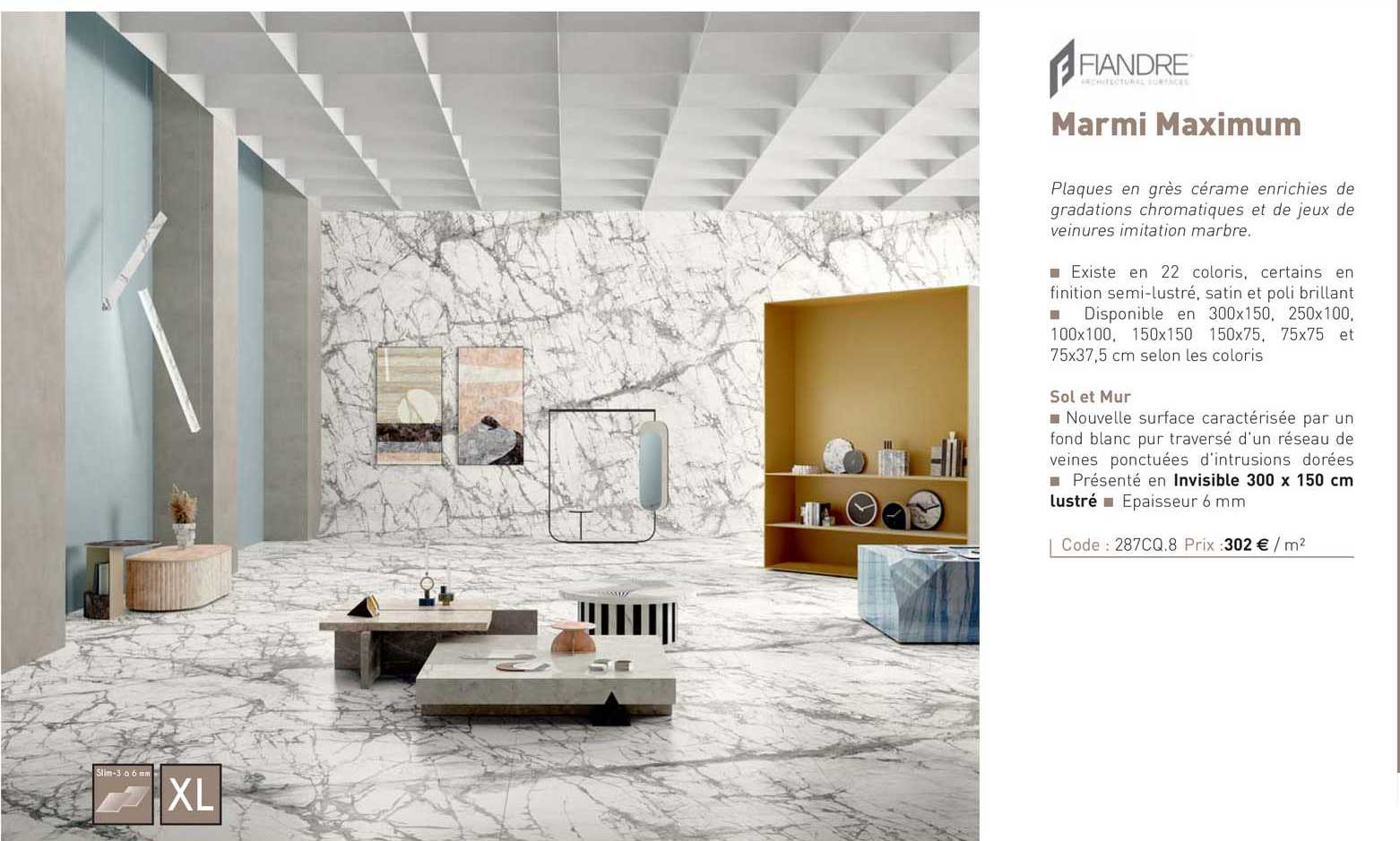 plaques en grès cérame marmi maximum fiandre