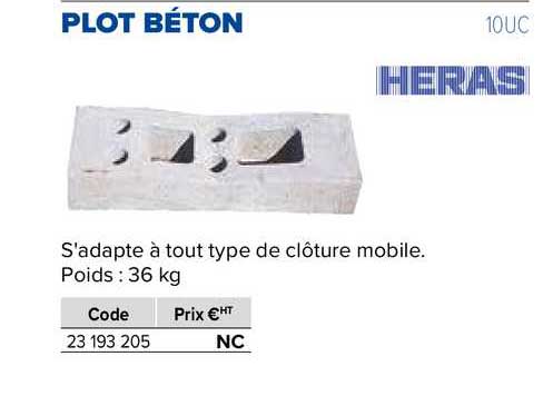plot béton heras