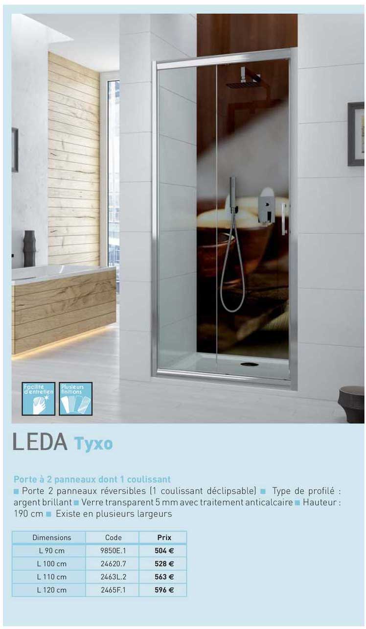 porte à 2 panneaux dont 1 coulissant tyxo leda