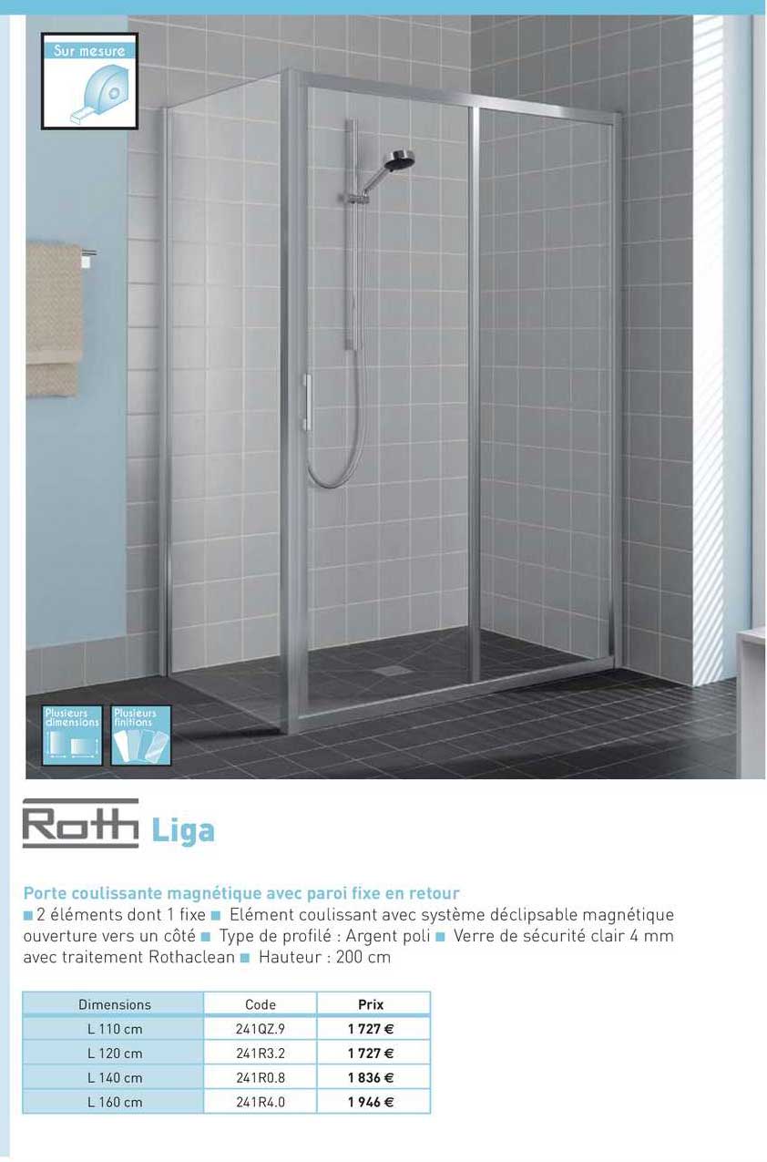 porte coulissante magnétique avec paroi fixe en retour liga