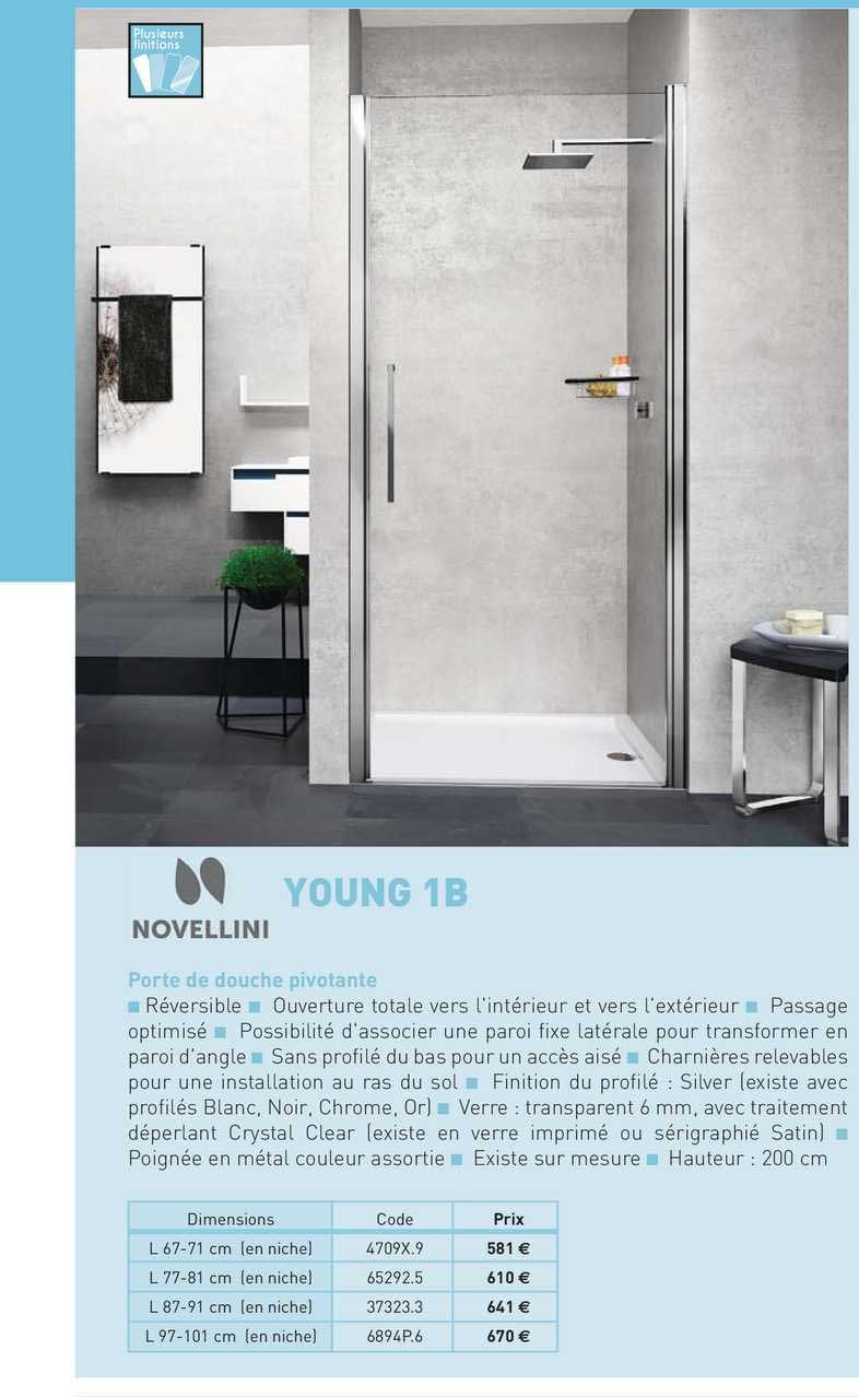 porte de douche pivotante young 1b novellini