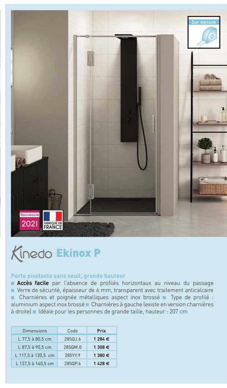 porte pivotante sans seuil, grande hateur ekinox p kinedo