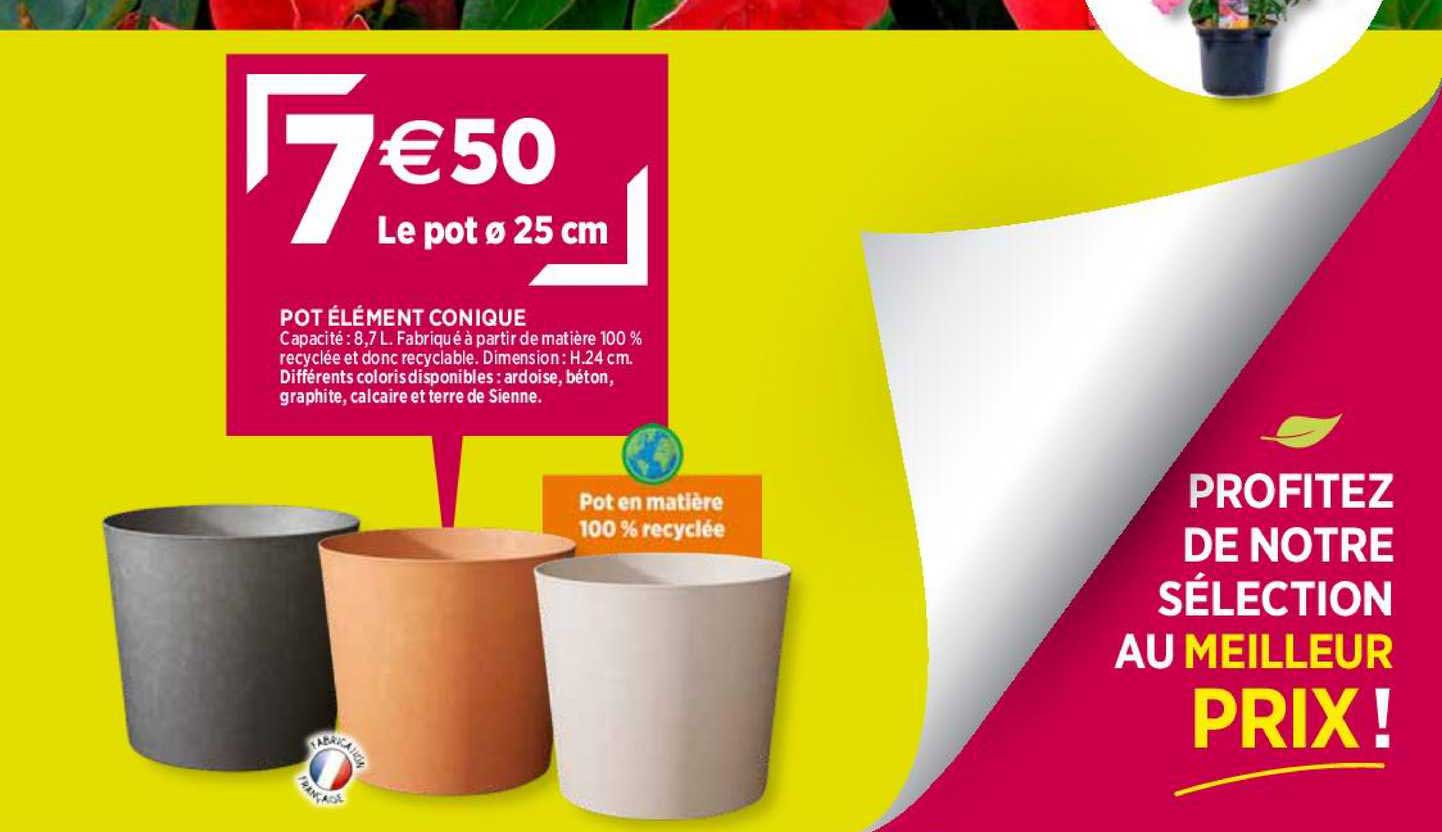 pot élément conique