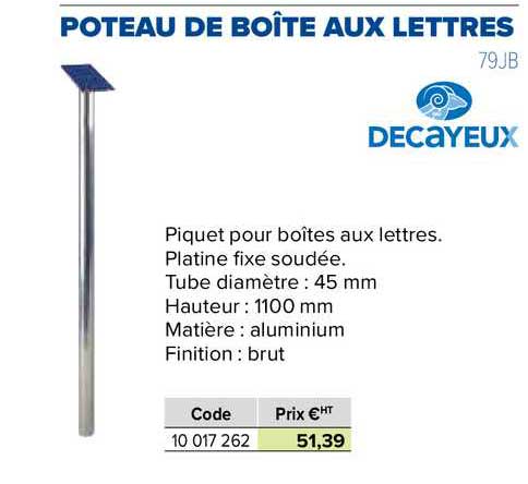 Poteau De Boîte Aux Lettres Decayeux