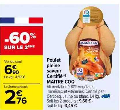 poulet pleine saveur certifié maître coq