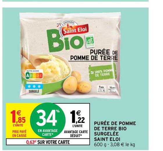 purée de pomme de terre bio surgelée saint eloi