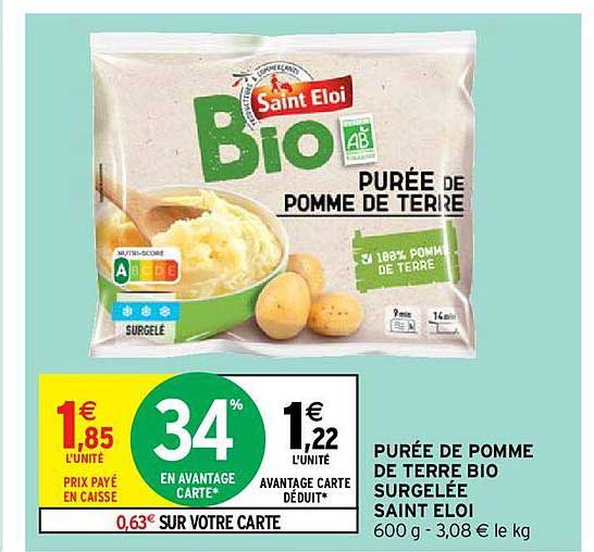 purée de pomme de terre bio surgelée saint éloi
