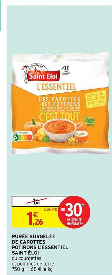 purée surgelée de carottes potirons l'essentiel saint éloi