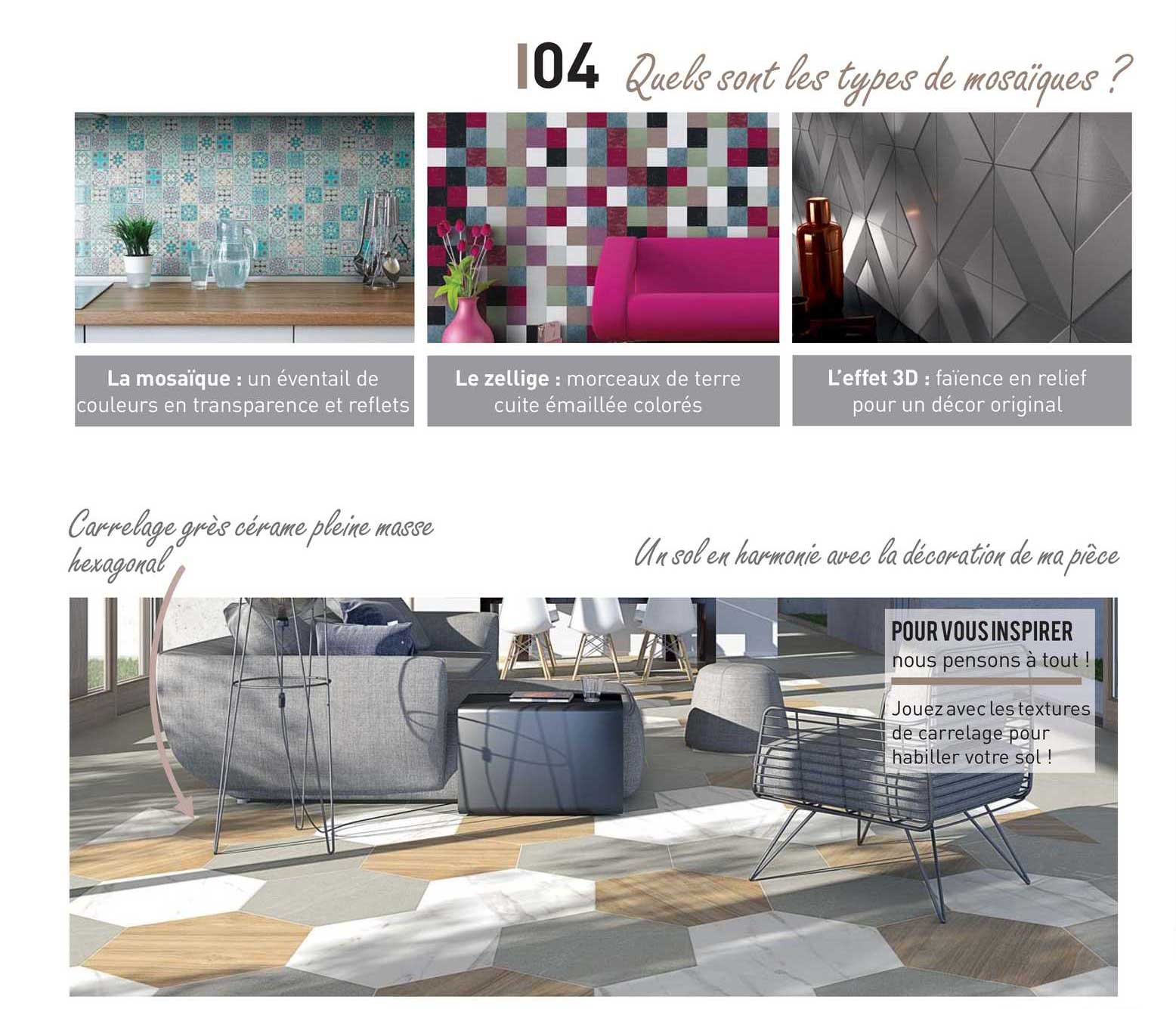 quels sont les types de mosaïques ?