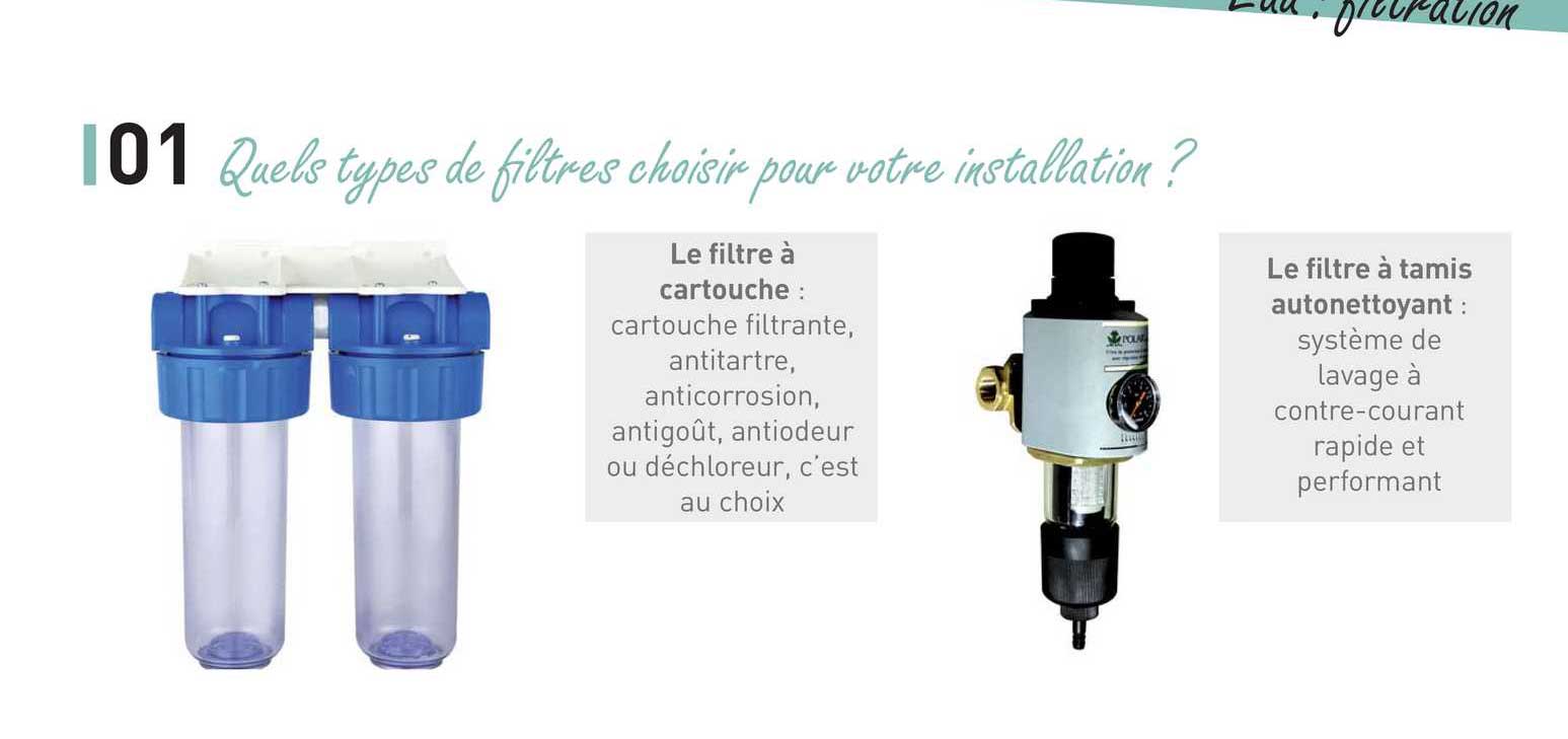 quels types de filtres choisir pour votre installation ?