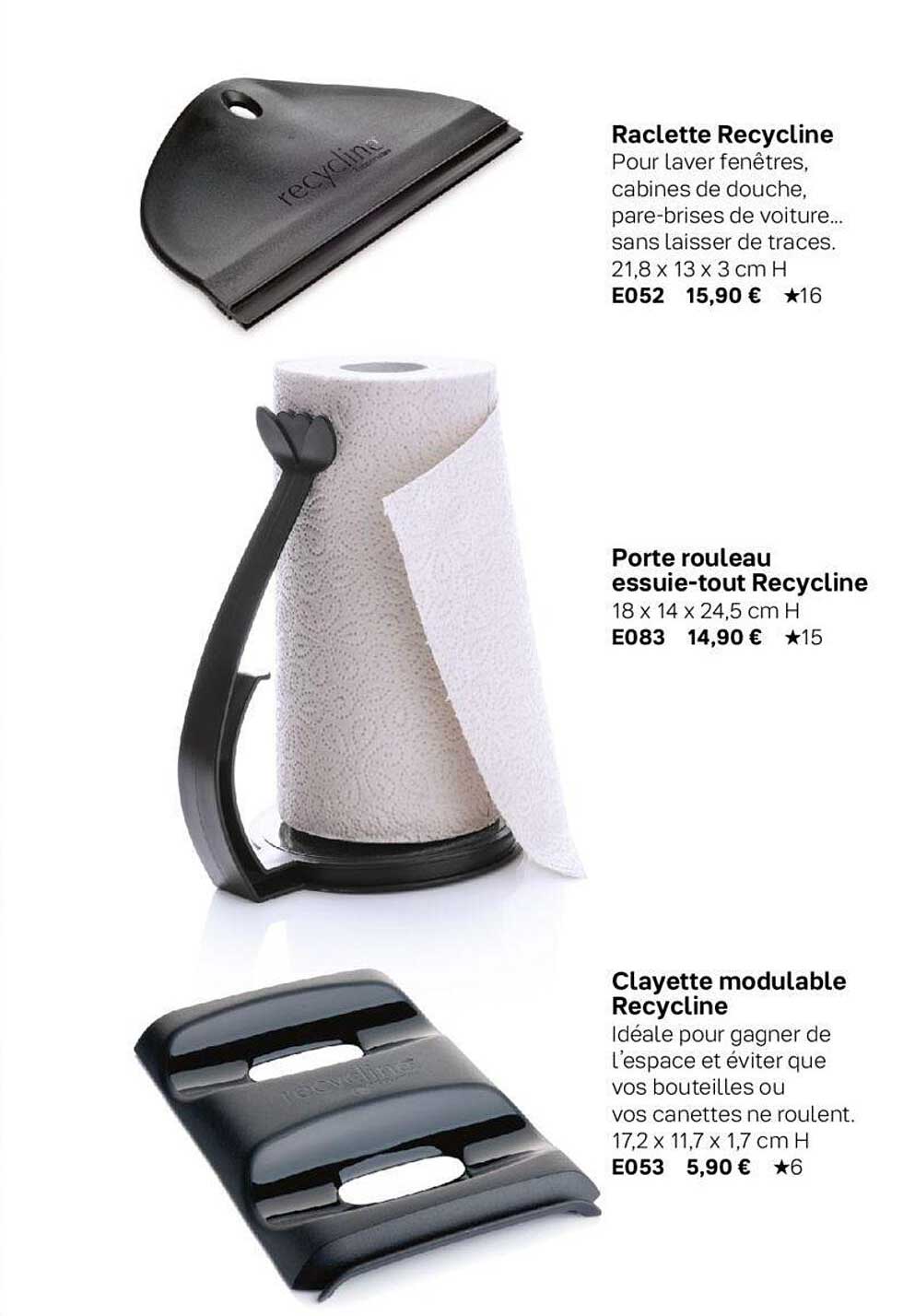 raclette recycline, porte rouleau essuie-tout recycline, clayette modulable recycline