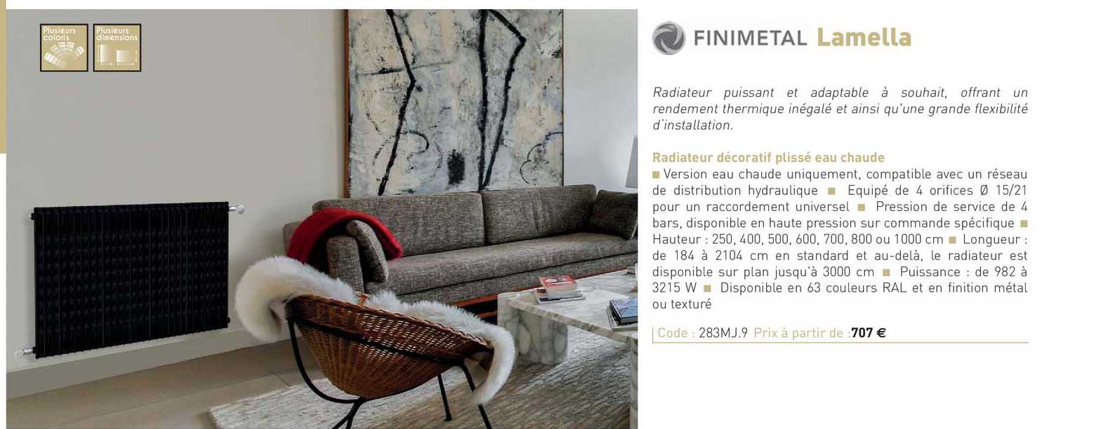 radiateur décoratif plissé eau chaude lamella finimetal