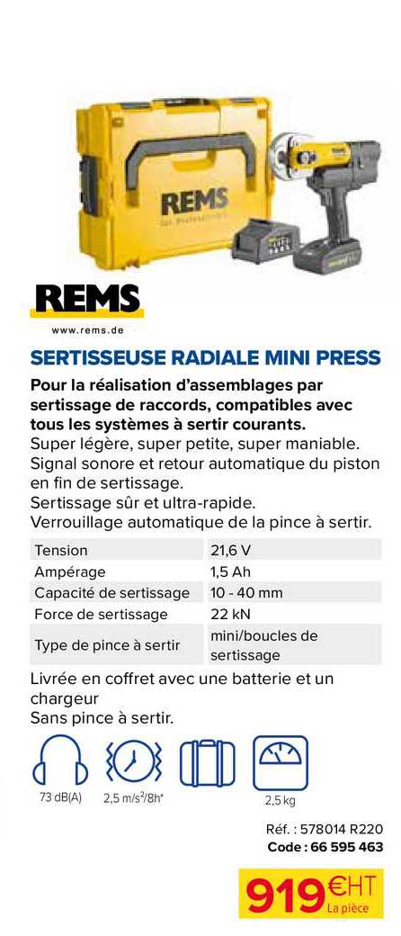rems sertisseuse radiale mini press