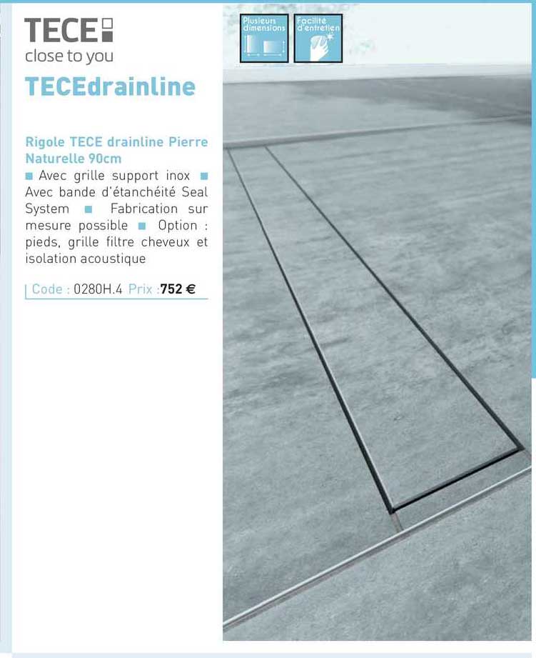 rigole tece drainline pierre naturelle 90 cm