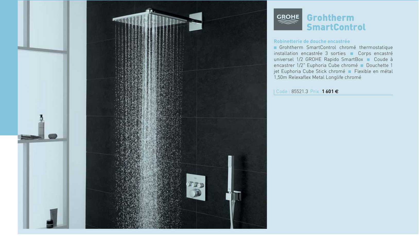 robinetterie de douche encastrée grohtherm smartcontrol grohe
