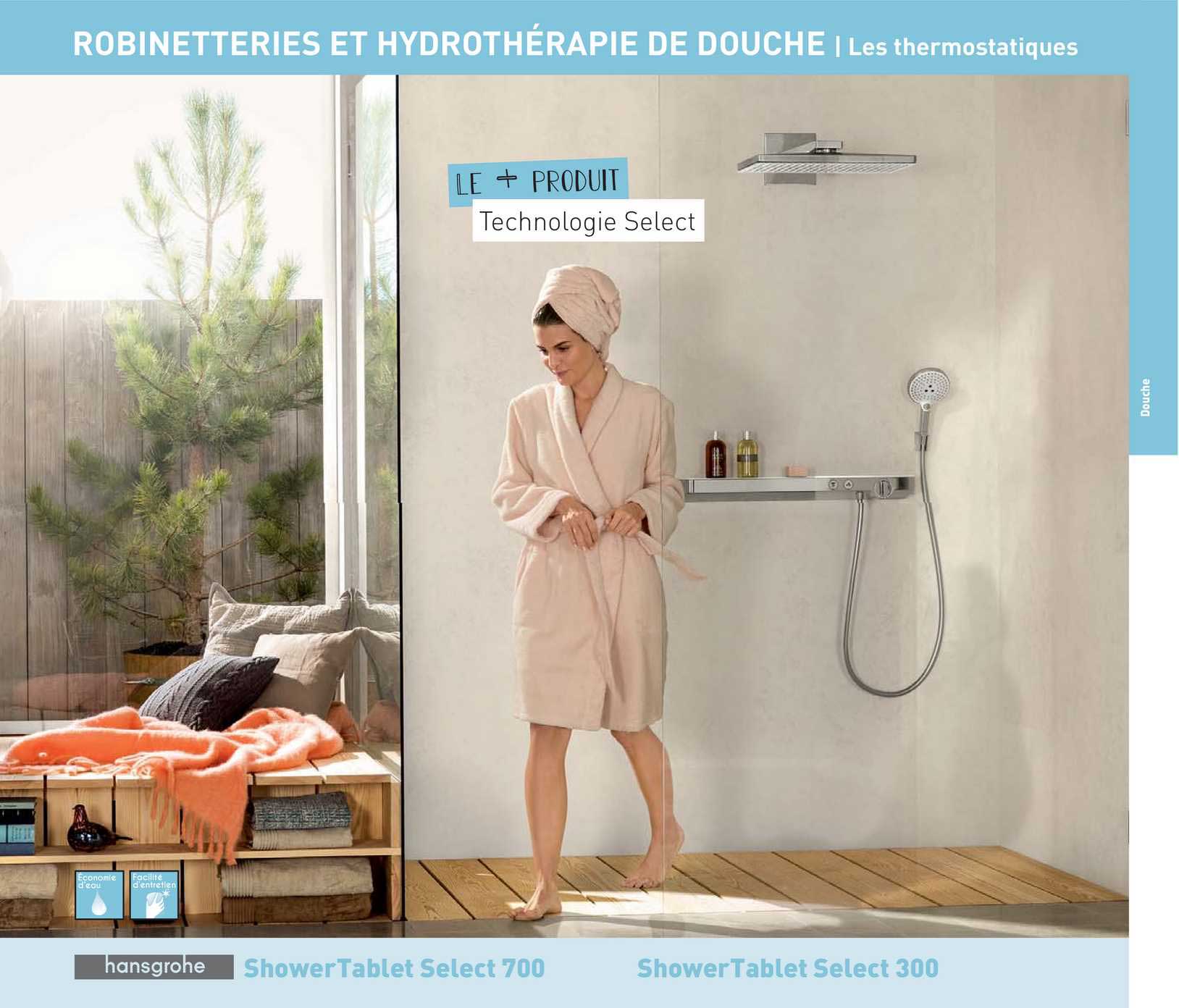 robinetteries et hydrothérapie de douche shower tablet select 700, shower tablet select 300 hansgrohe