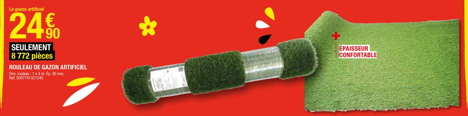 rouleau de gazon artificiel