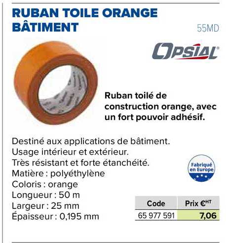 ruban toile orange bâtiment opsial