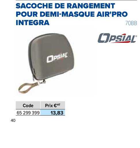 sacoche de rangement pour demi-masque air'pro intergra