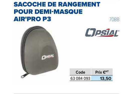 sacoche de rangement pour demi-masque air'pro p3 opsial