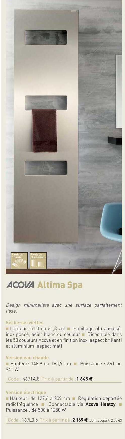 sèche-serviette altima spa acova