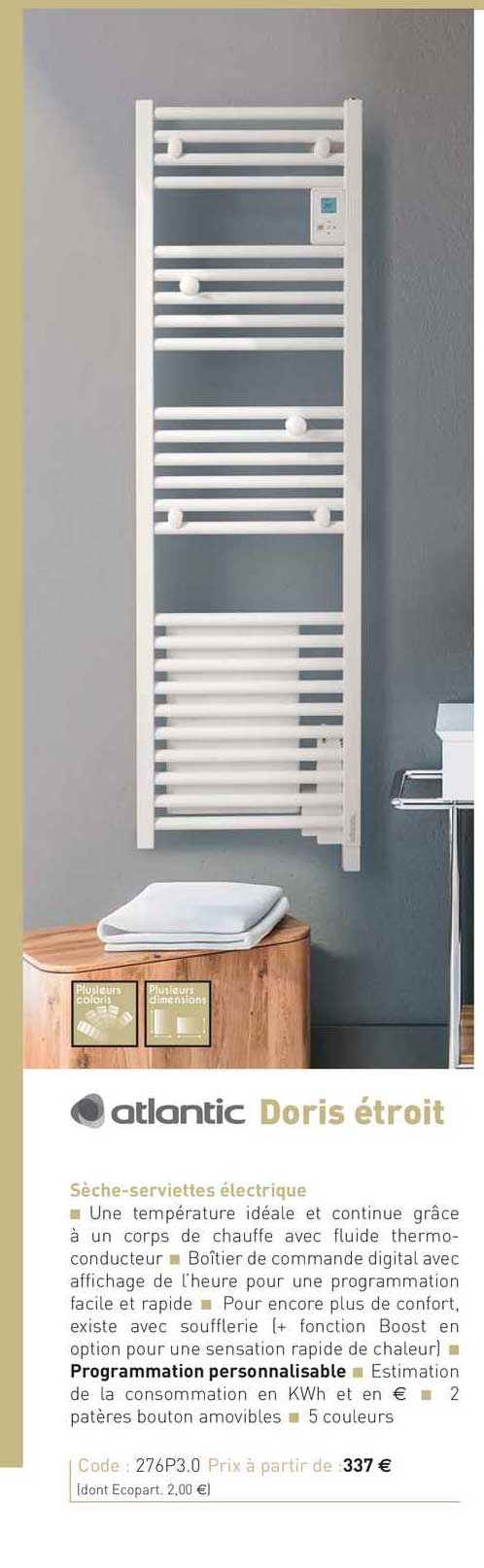 sèche-serviette électrique doris étroit atlantic