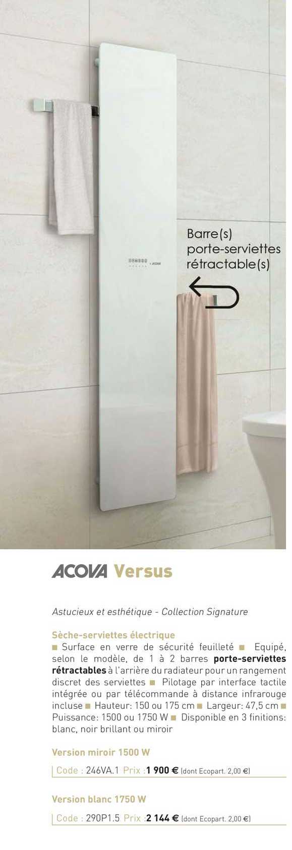 sèche-serviette électrique versus acova