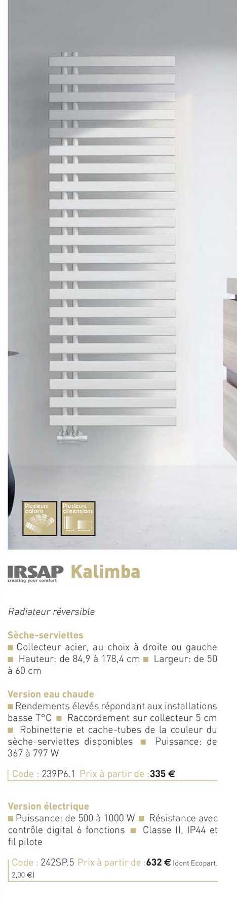 sèche-serviette kalimba irsap