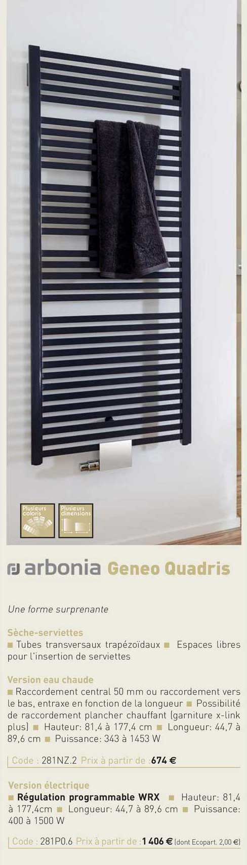 sèche-serviettes geneo quadris arbonia