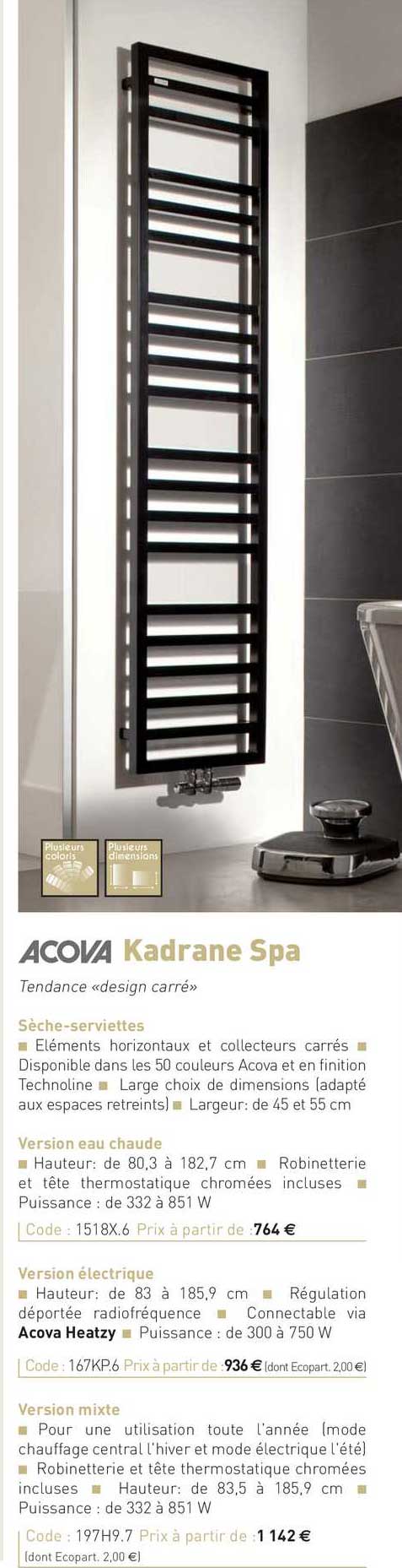 sèche-serviettes kadrana spa acova