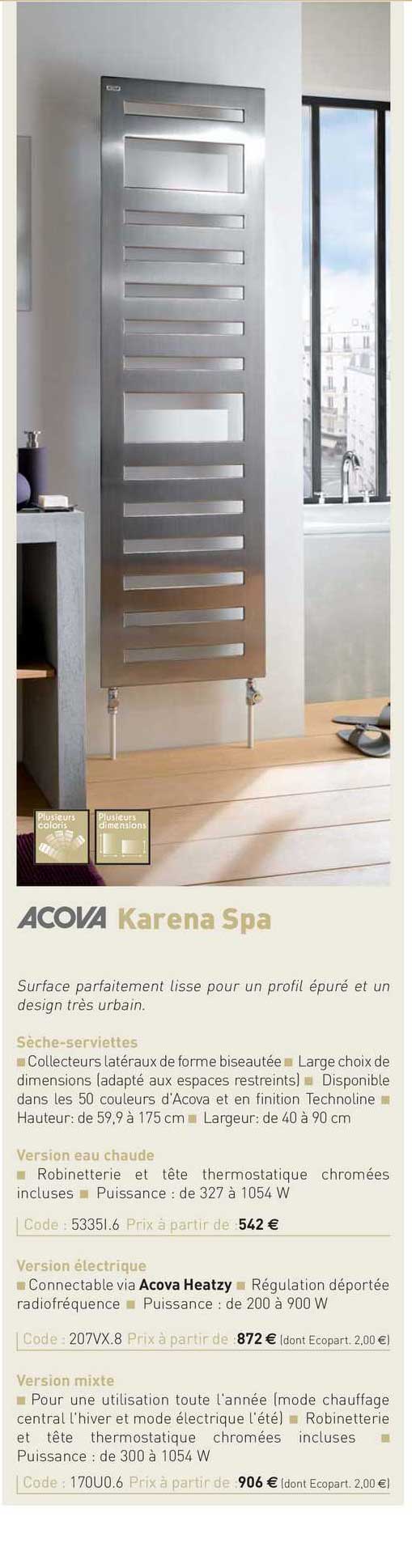 sèche-serviettes karena spa acova
