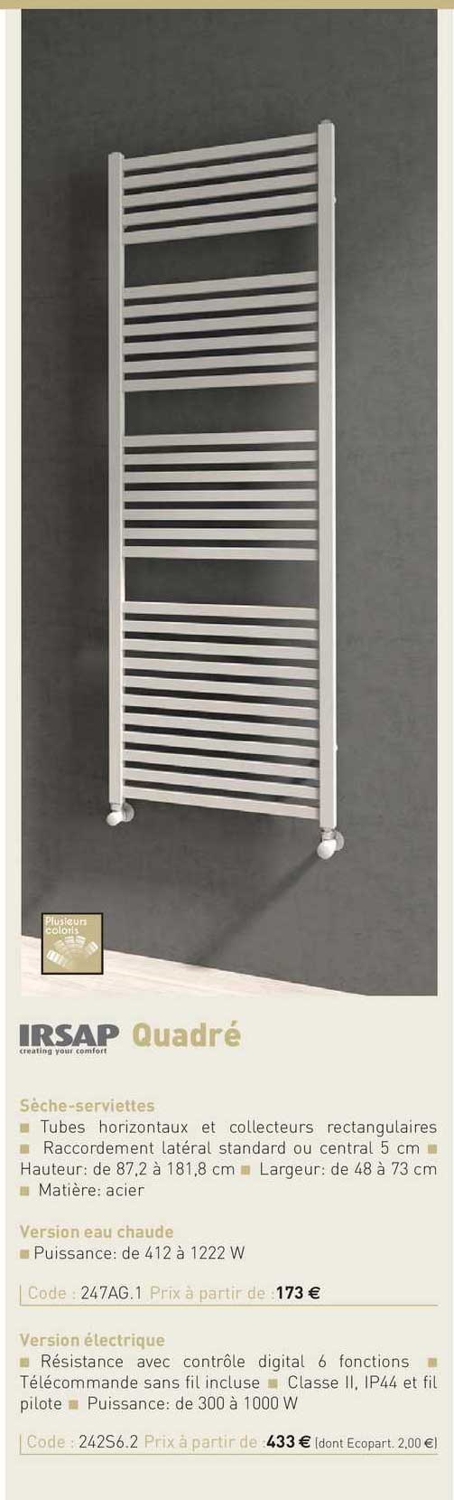 sèche-serviettes quadré irsap