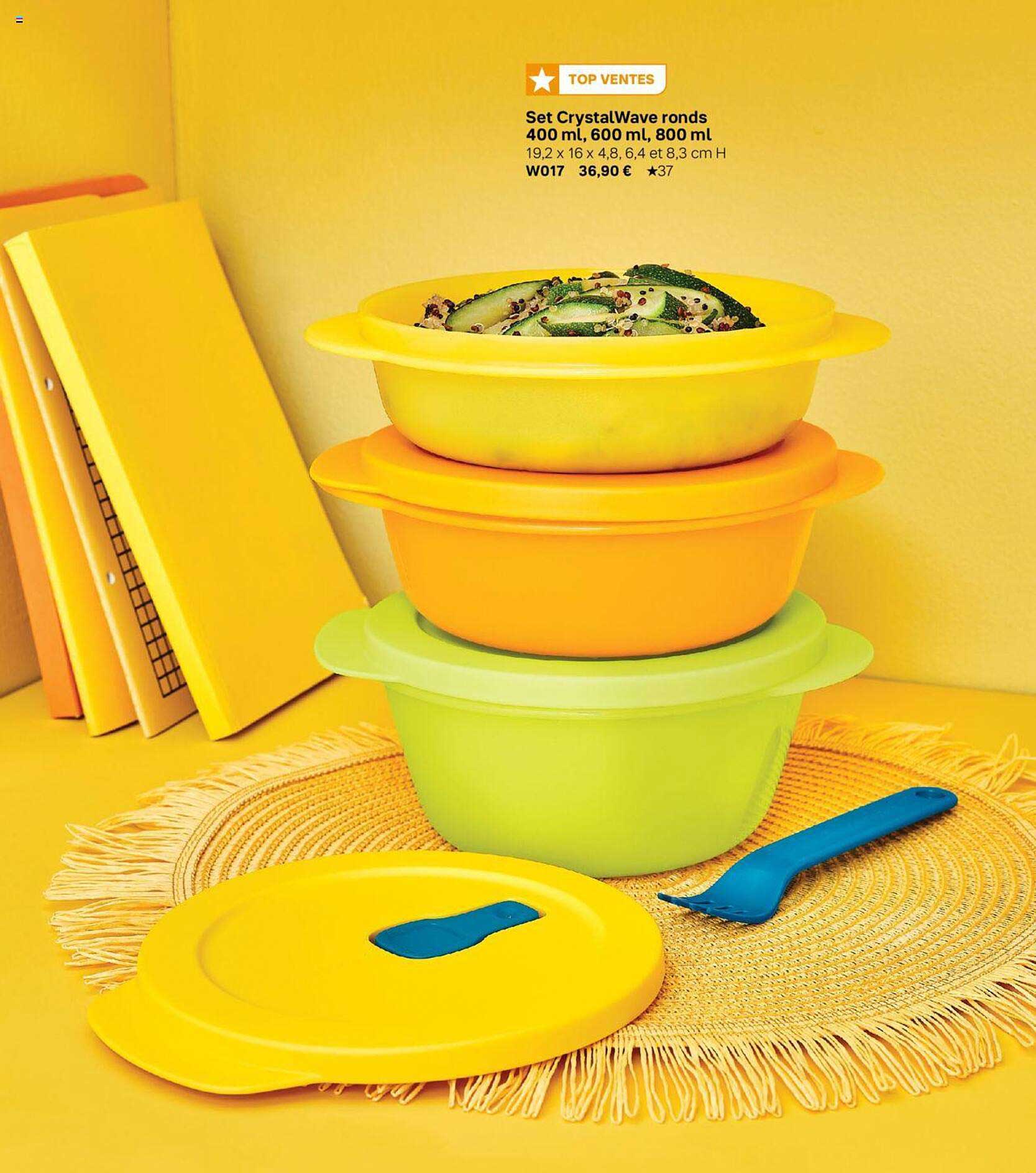 Set CrystalWave ronds 400ml, 600ml, 800ml