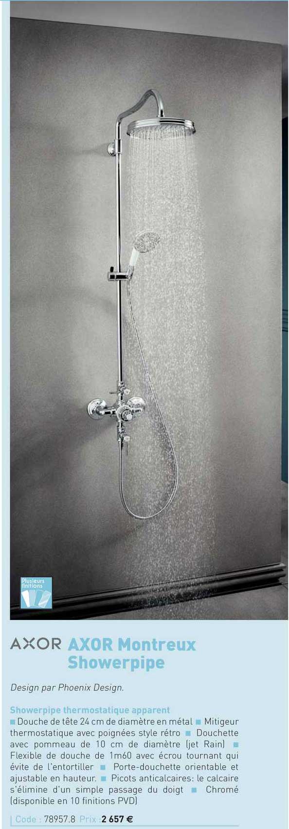 Showerpipe Thermostatique Apparent Axor Montreux Showerpipe Axor