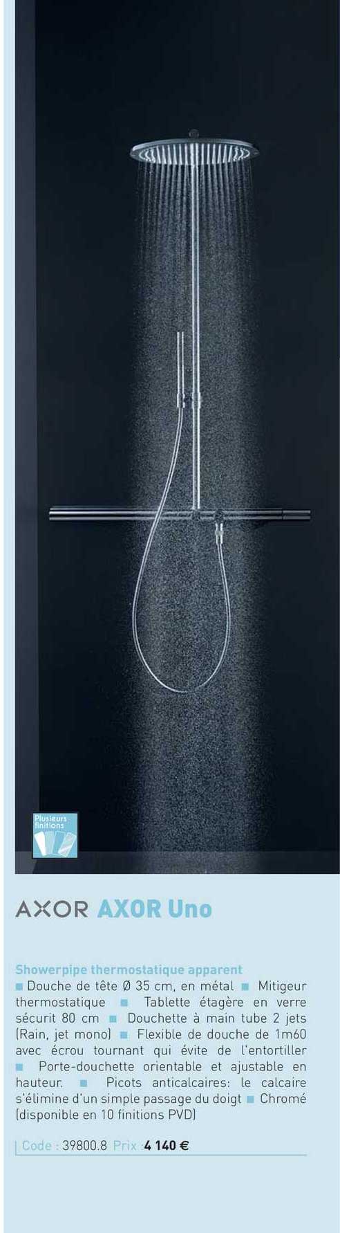 showerpipe thermostatique apparent axor uno