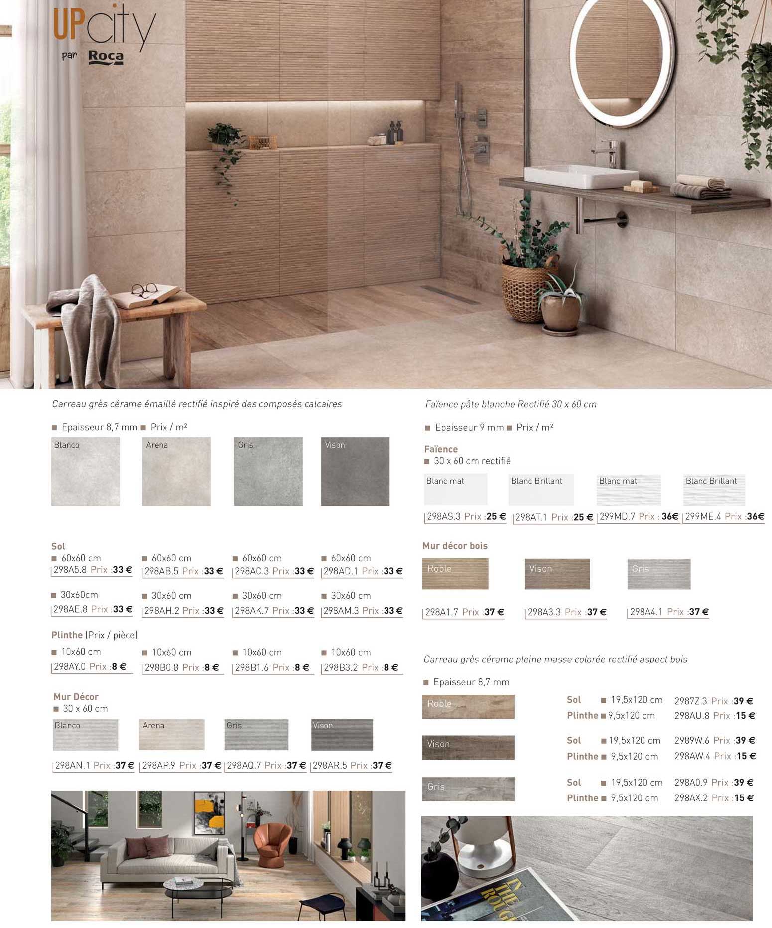 sol, mur décor, faïance, mur décor bois up city roca