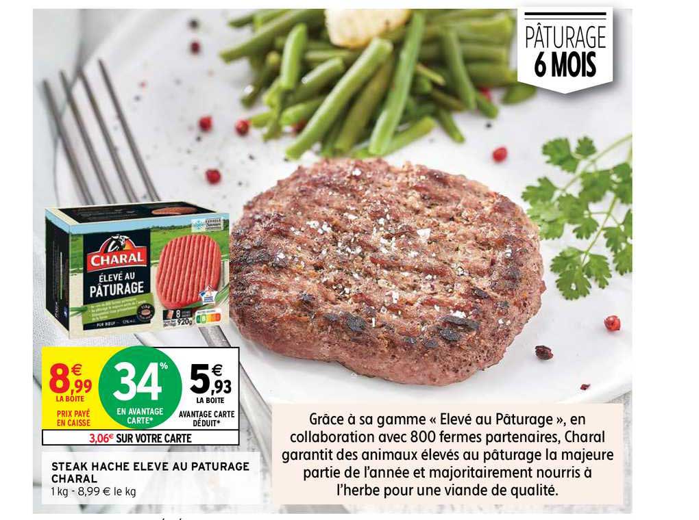 steak haché élevé au pâturage charal