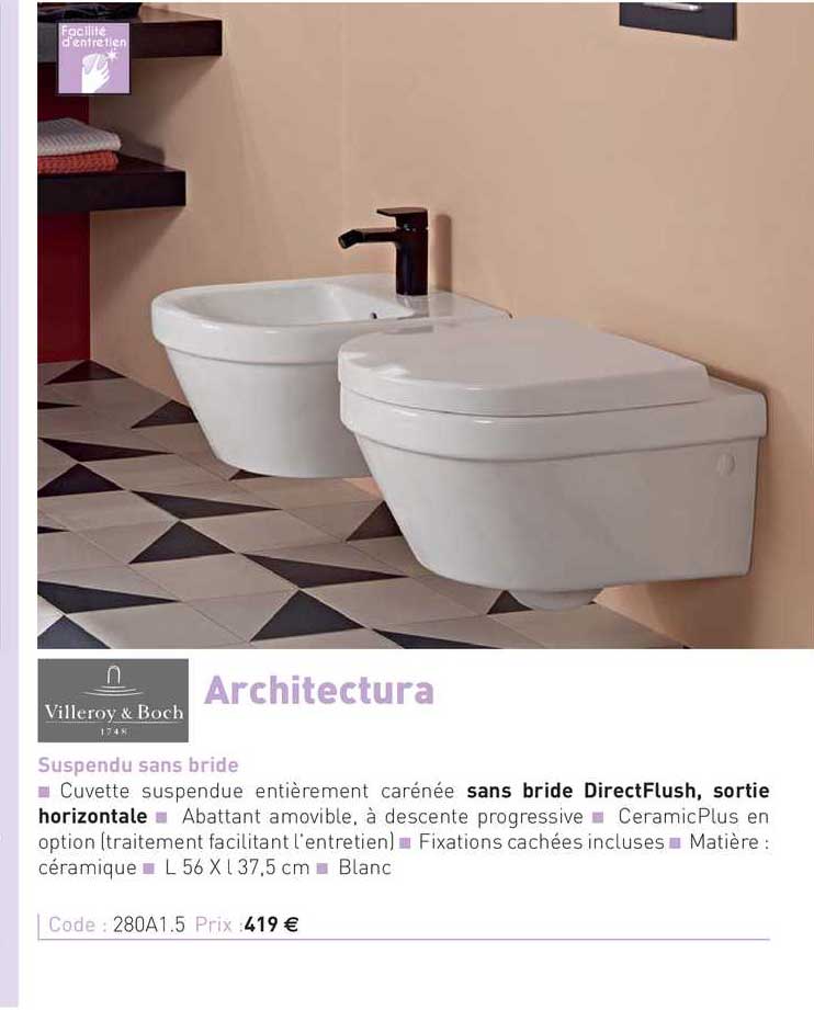 suspendu sans bride architectura villeroy & boch