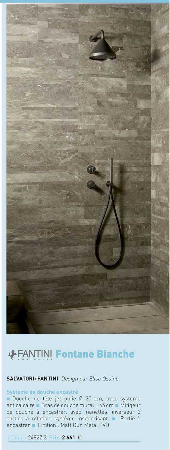 système de douche encastrer fontane bianche fantini