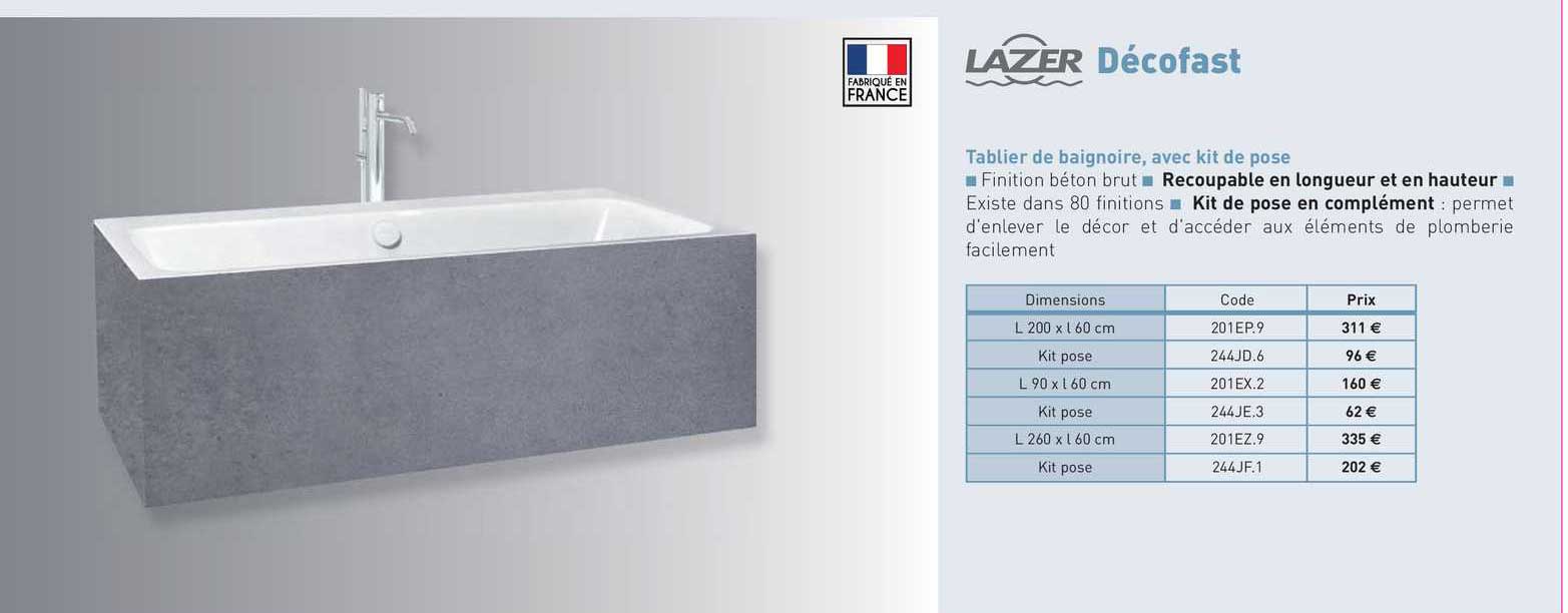tablier de baignoire, avec kit de pose décofast lazer
