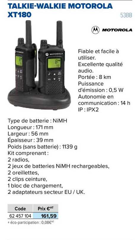 talkie-walkie motorola xt180