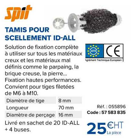 tamis pour scellement ID-ALL